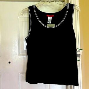 🌸🌸🌸NWT AnneKlienPetiteByDesign. Black knitwithWhitePiping.PL.Closet Essential